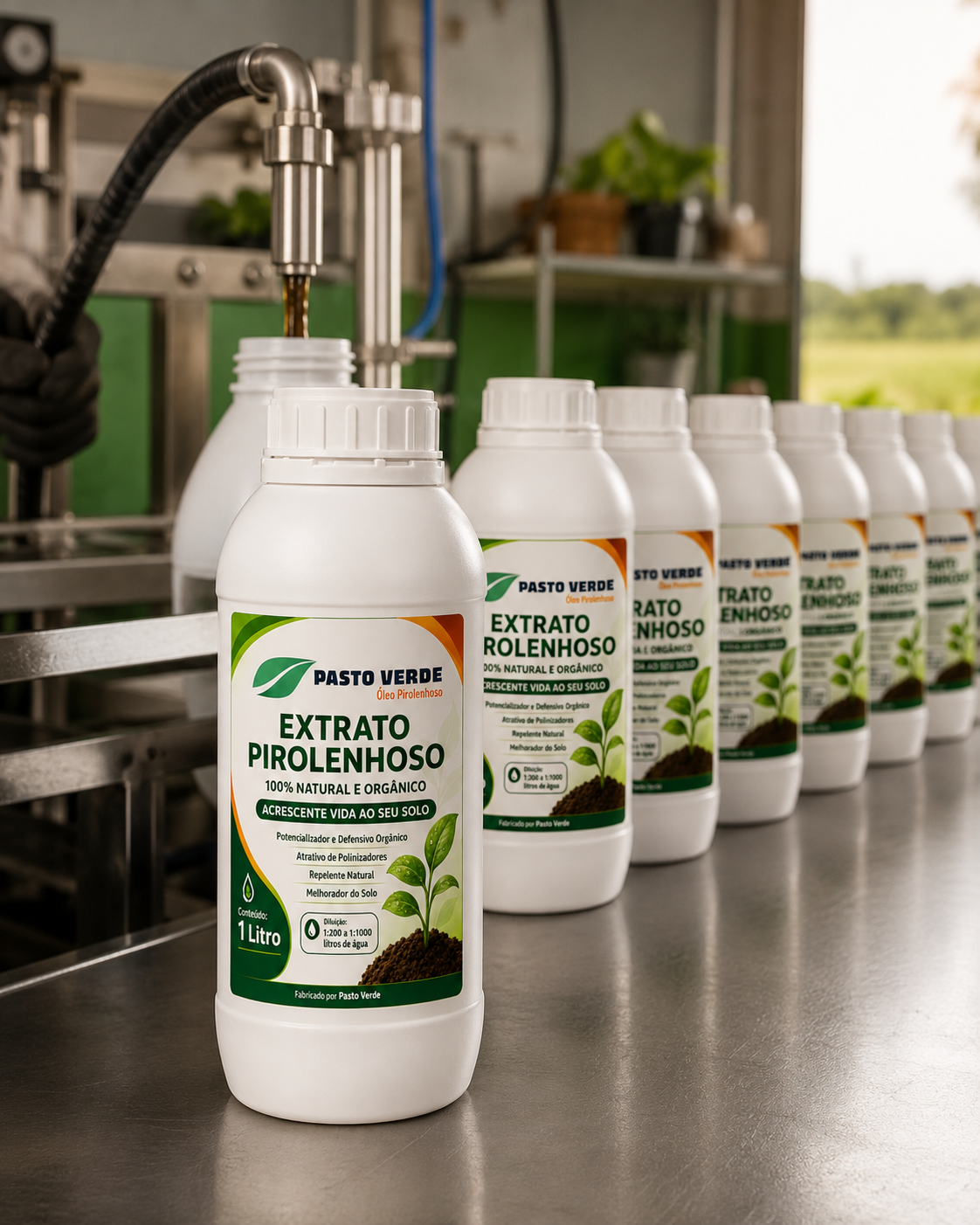 Produção do óleo pirolenhoso Pasto Verde